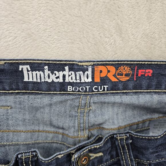 Timberland Pro FR Flame Resistant Bootcut Jeans Mens 34x32 Blue Denim Grunge - Picture 5 of 14
